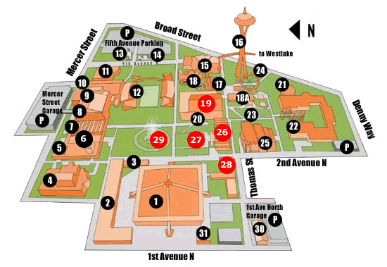 Seattle Center grounds, map
